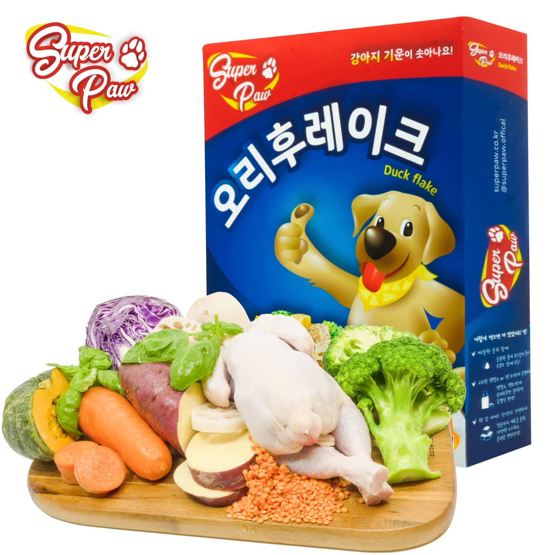 슈퍼포우 동결건조사료 오리후레이크 180g 제품 이미지