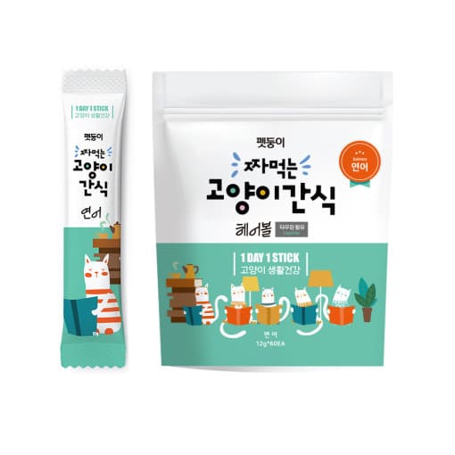 펫둥이 짜먹는 고양이 간식 츄르 연어맛 60P 제품 이미지